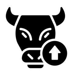 Bull icon symbolizing bullish stock market trends and growth.