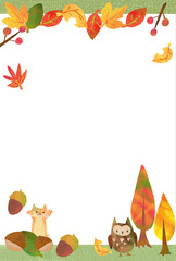 秋の絵本みたいなかわいいフレーム