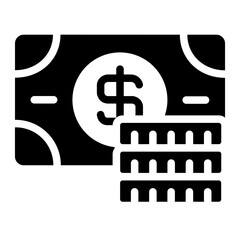Money icon representing finance, wealth, and investment in stock market.