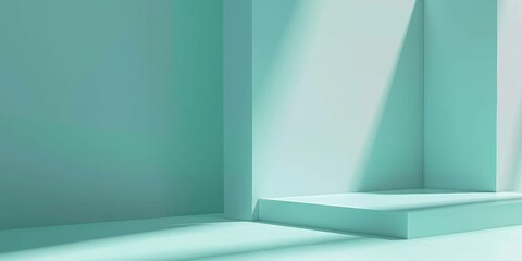Fototapeta premium a minimalist background using a soft teal color. The background should be plain and smooth, perfect for creating a clean and modern atmosphere