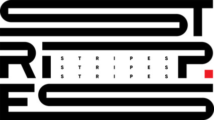 Stripes lettering typography poster print