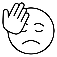 Foolish facepalm icon for regretful expression