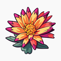 Vibrant colorful flower illustration