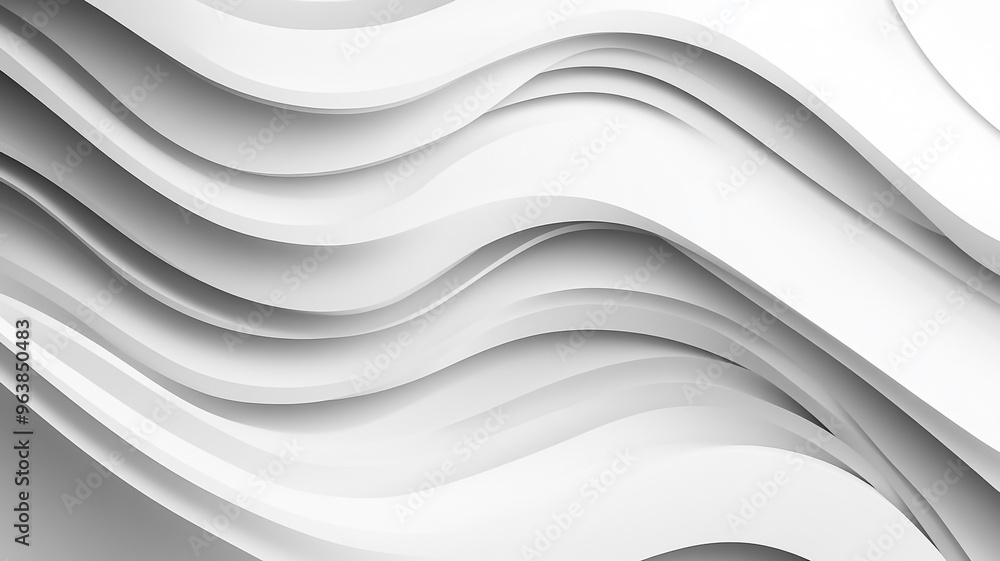 Aufkleber abstract white wave patterns creating a dynamic texture in a contemporary design setting