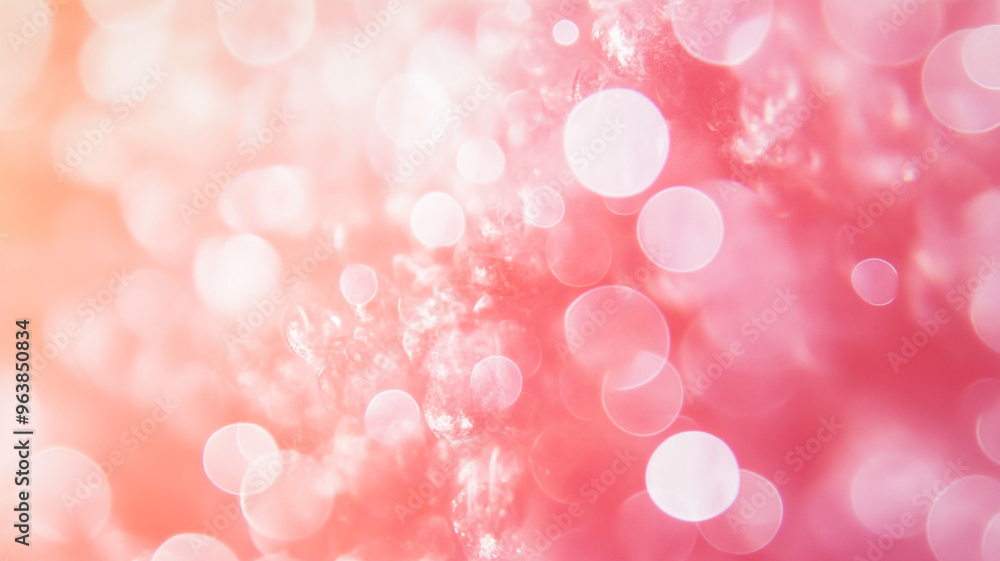 Poster soft pink bokeh lights shining gently in the background with a warm, inviting atmosphere