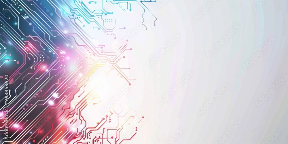 Poster hi tech background for a web banner, white background