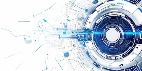 hi tech background for a web banner, white background