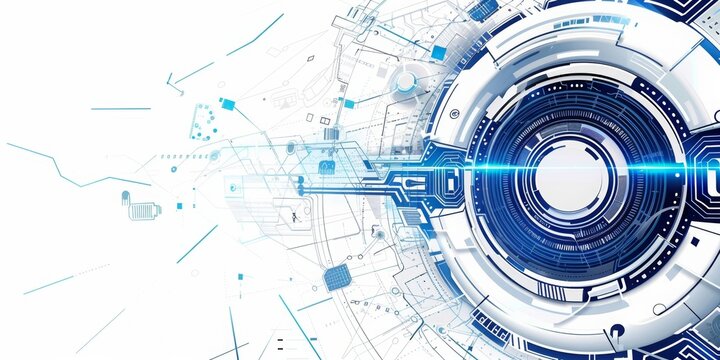 hi tech background for a web banner, white background