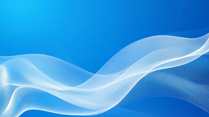 Fototapeta premium Elegant blue wave patterns flowing gently across a serene background with soft light effects