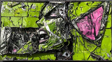 Abstract Collage of a Woman's Face