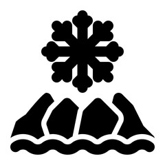 drift ice, brash ice, icy sea, winter, snow, ice, polar region, geography solid or glyph icon © OrviPixel