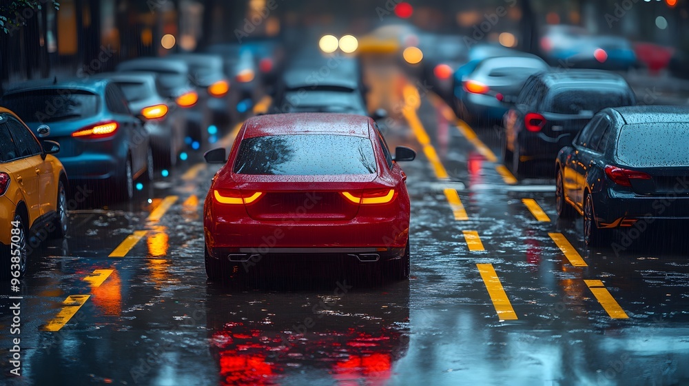 Fototapete iot powered parking lot streamlining urban transportation with sensor driven data