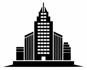 skyscraper building city black vector silhouette