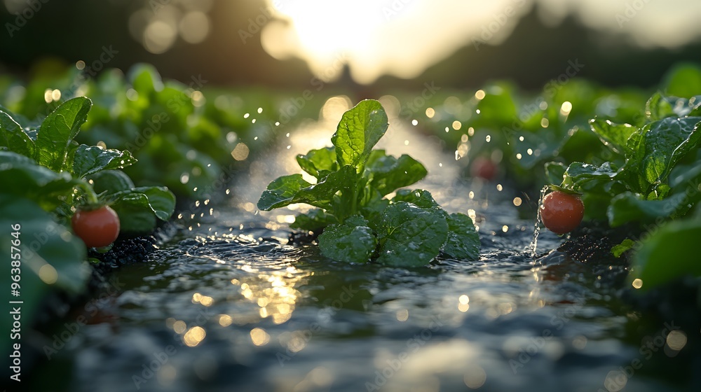 Aufkleber Smart Irrigation System Utilizing IoT Sensors for Automated and Efficient Watering