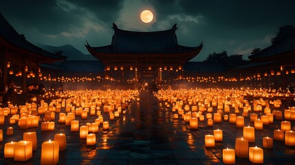 Captivating Panoramic View of a Large Minimalist Courtyard with Elegant Architectural Design