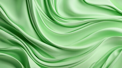 Obraz premium Abstract Green Fabric Drape Soft Waves Wrinkled Silk Background Texture