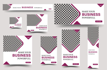 Web banner design template Set, Modern multicolor cover header background for website design ,Branding and marketing agency web set banner design for social media posts, 