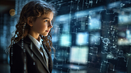 仮想空間ビジネス子供女性二十Generative AI