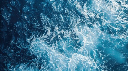 Fototapeta premium Tropical sea seen from above with blue surface and movement.