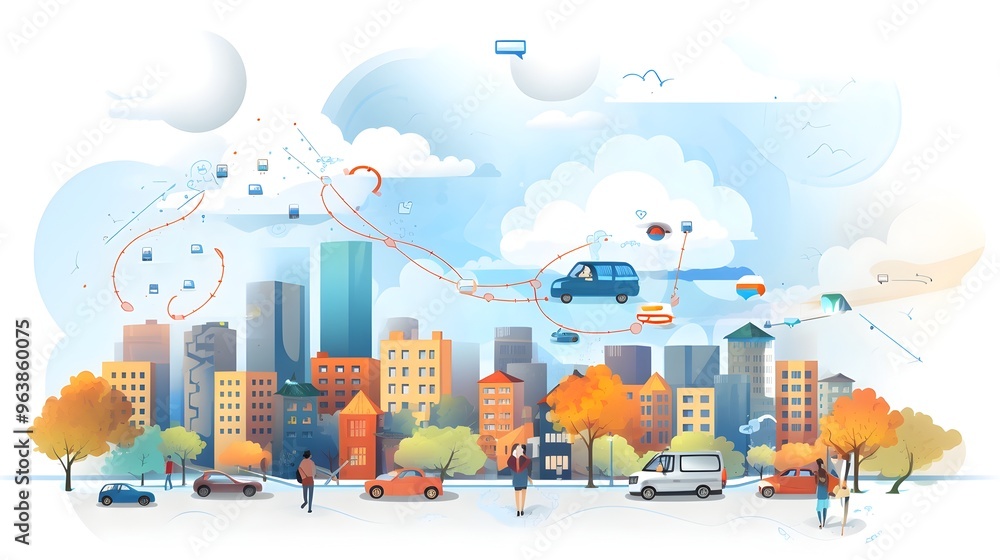 Poster iot sensor network monitoring urban air and pollution levels