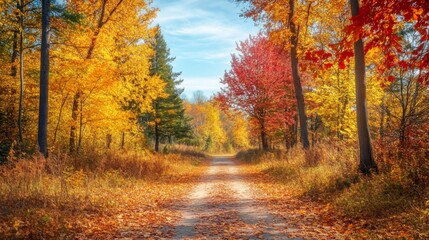 Fototapeta premium A Path Through Autumnal Forest