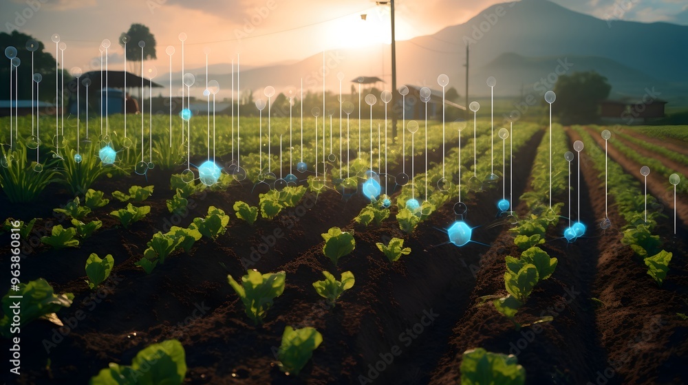 Poster smart irrigation system optimizing water usage with iot sensors and weather data