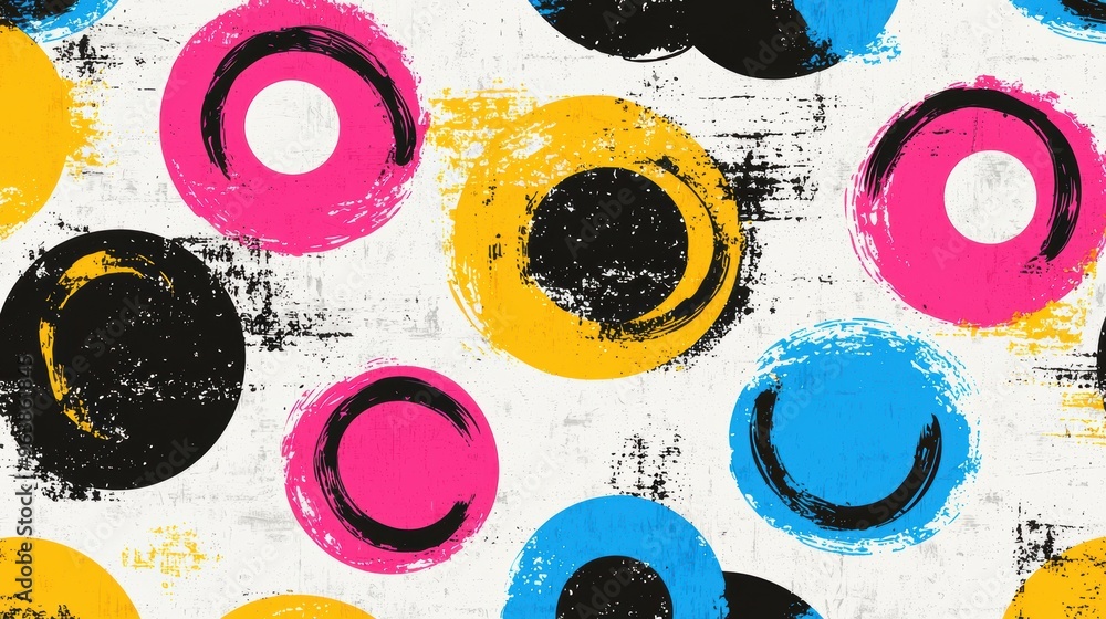 Poster abstract colorful circle pattern on white background