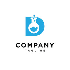 Letter D Laboratory science logo icon