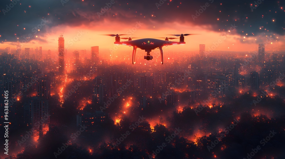 Poster innovative drone equipped with iot sensors for advanced aerial applications