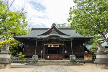 日本　長野県松本市にある四柱神社の拝殿