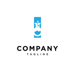 Letter I Laboratory science logo icon