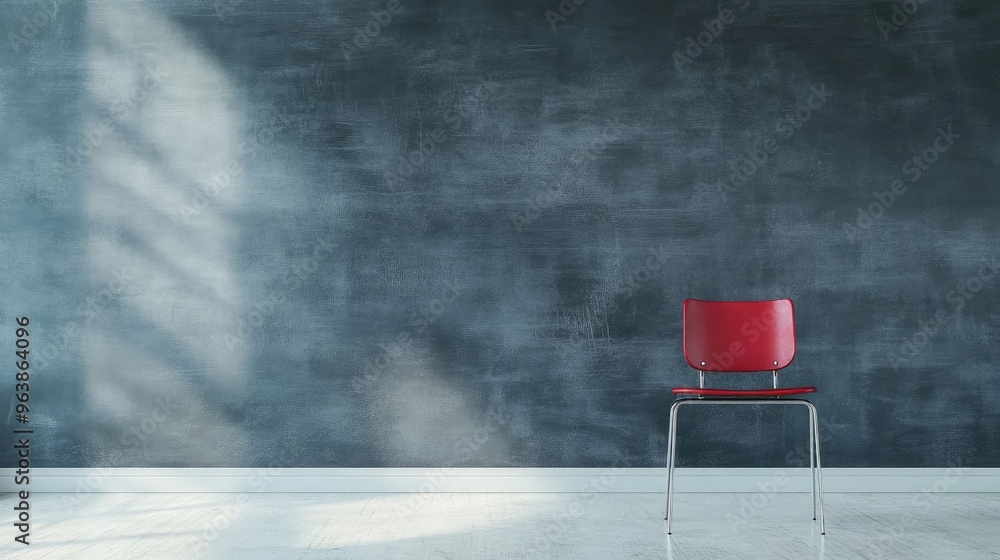 Poster blank chalkboard on the wall with ample space for writing, creating a backdrop for educational or cr