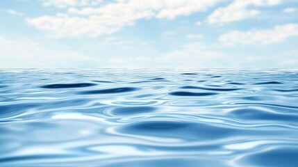 Calm blue water under the clear summer sky, with soft reflections creating a soothing, peaceful background.