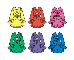 アイドル衣装のイラストセット