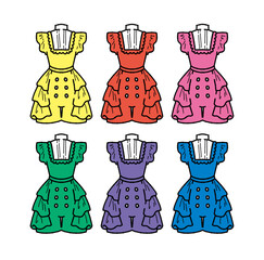 アイドル衣装のイラストセット