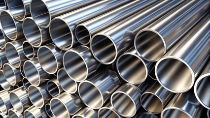 Round stainless steel pipe metal products in a