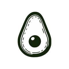 cartoon fruit avocado nature food doodle hand drawn vector illustration template design