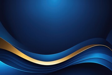 Abstract blue and gold wave design for backgrounds or graphics.