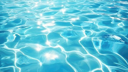 Obraz premium Illustration of a clear blue water surface reflecting sunlight on a bright summer day, perfect for relaxation themes