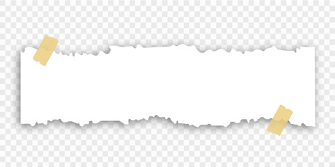 Torn paper with sticky tape banner.