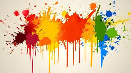 Fototapeta premium Colorful Paint Splatter Dripping Abstract Background