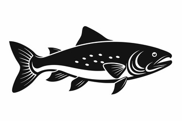 Trout silhouette, Trout fish vector