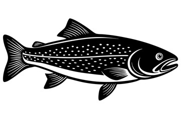 Trout silhouette, Trout fish vector