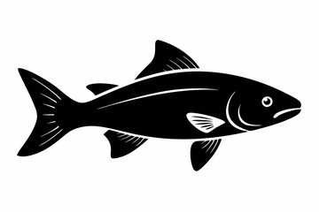
Trout and salmon silhouette, trout tish vector illustration