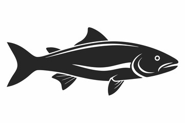 
Trout and salmon silhouette, trout tish vector illustration