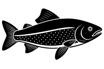 
Trout and salmon silhouette, trout tish vector illustration