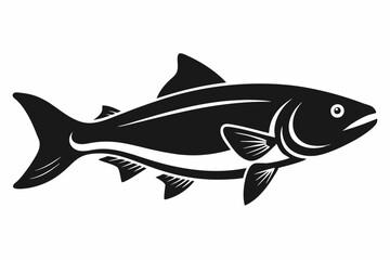 
Trout and salmon silhouette, trout tish vector illustration