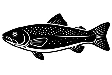 
Trout and salmon silhouette, trout tish vector illustration