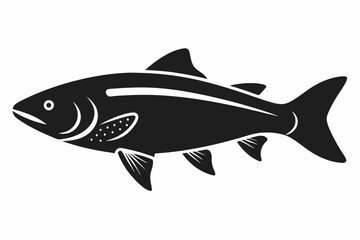 
Trout and salmon silhouette, trout tish vector illustration
