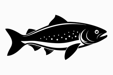 
Trout and salmon silhouette, trout tish vector illustration